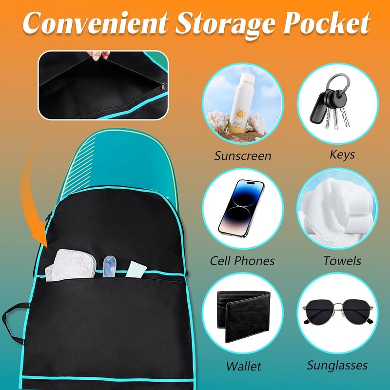 Dawitrly Surfboard Bag, Surfboard Cover Bodyboard Carry Bags, 48 * 26 inch Paddleboard Bag with Handle Carrying Strap, Double Zipper and Storage Pocket for Outdoor Travel - Image 5